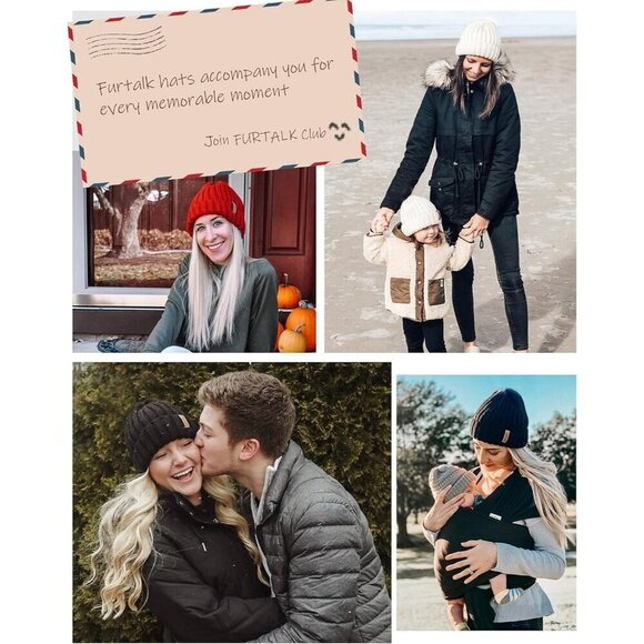 Women’s Green Winter Fleece-Lined Chunky Knit Beanie Snow Hat Cap